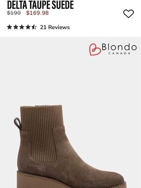 Blondo Taupe Knit-Shaft Suede Platform Boot